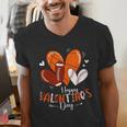 Happy Valentines Day Basketball Baseball Football Boys Men's V-Neck T-Shirt