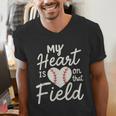 My Heart Is On That Field Baseball Men's V-Neck T-Shirt My Heart Is On That Field Baseball Men's V-Neck T-Shirt