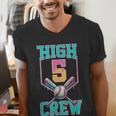 Hi 5 Birthday Party Decorations For Boy Baseball Drip 5th Men's V-Neck T-Shirt Hi 5 Birthday Party Decorations For Boy Baseball Drip 5th Men's V-Neck T-Shirt