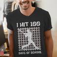I Hit 100 Days Of School Baseball Player 100th Day Boys Kids Men's V-Neck T-Shirt I Hit 100 Days Of School Baseball Player 100th Day Boys Kids Men's V-Neck T-Shirt