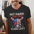 Hit Hard Run Fast Turn Left Baseball Cream Drip Crossed Bats Men's V-Neck T-Shirt Hit Hard Run Fast Turn Left Baseball Cream Drip Crossed Bats Men's V-Neck T-Shirt
