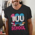 HUGvyn 100 Days Of School Baseball Ice Cream Teacher Student Men's V-Neck T-Shirt HUGvyn 100 Days Of School Baseball Ice Cream Teacher Student Men's V-Neck T-Shirt