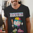 Ice Cream Drip Baseball Bruh Baseball Drip Boy Youth Men's V-Neck T-Shirt Ice Cream Drip Baseball Bruh Baseball Drip Boy Youth Men's V-Neck T-Shirt