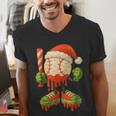Ice Cream Drip Baseball Christmas Baseball Drip Candy Cane Men's V-Neck T-Shirt Ice Cream Drip Baseball Christmas Baseball Drip Candy Cane Men's V-Neck T-Shirt