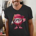 Ice Cream Drip Baseball Valentine's Day Spots Baseball Drip Men's V-Neck T-Shirt Ice Cream Drip Baseball Valentine's Day Spots Baseball Drip Men's V-Neck T-Shirt