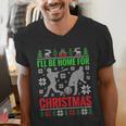 I'Ll Be Home For Christmas Baseball Xmas Men's V-Neck T-Shirt I'Ll Be Home For Christmas Baseball Xmas Men's V-Neck T-Shirt