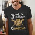 I'm Just Here For The Snacks And Commercials Baseball Men's V-Neck T-Shirt I'm Just Here For The Snacks And Commercials Baseball Men's V-Neck T-Shirt