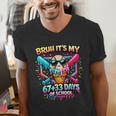 It's My 6733 Days Of School Baseball Ice Cream Dripping Men's V-Neck T-Shirt