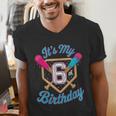 It's My 6th Birthday Baseball Fan Fun Party Celebration Men's V-Neck T-Shirt It's My 6th Birthday Baseball Fan Fun Party Celebration Men's V-Neck T-Shirt