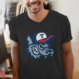 Jarrell Storm Chasers Baseball Big Logo Men's V-Neck T-Shirt Jarrell Storm Chasers Baseball Big Logo Men's V-Neck T-Shirt
