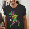 Jester Baseball Mardi Gras Carnival Sport Men Boy Teen Kids Men's V-Neck T-Shirt Jester Baseball Mardi Gras Carnival Sport Men Boy Teen Kids Men's V-Neck T-Shirt