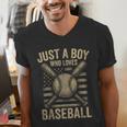 Just a Boy Who Loves Baseball Men's V-Neck T-Shirt Just a Boy Who Loves Baseball Men's V-Neck T-Shirt