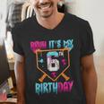 Kids Baseball Drip Bruh It's My 6th Birthday Boy Ice Cream Drip Men's V-Neck T-Shirt Kids Baseball Drip Bruh It's My 6th Birthday Boy Ice Cream Drip Men's V-Neck T-Shirt