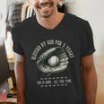 Kids Blessed By God For 5 Years Old Baseball 5th Birthday Men's V-Neck T-Shirt Kids Blessed By God For 5 Years Old Baseball 5th Birthday Men's V-Neck T-Shirt
