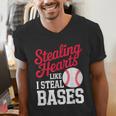 Kids Stealing Hearts Cute Baseball Boys Men's V-Neck T-Shirt Kids Stealing Hearts Cute Baseball Boys Men's V-Neck T-Shirt