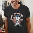 Knock It Outa The Park Baseball Goat Home Run Men's V-Neck T-Shirt Knock It Outa The Park Baseball Goat Home Run Men's V-Neck T-Shirt