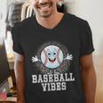 Leopard Baseball Vibes Game Day Softball Life Mom Men's V-Neck T-Shirt Leopard Baseball Vibes Game Day Softball Life Mom Men's V-Neck T-Shirt
