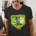Leprechaun Baseball St Patricks Day Ice Cream Drip Men Boys Men's V-Neck T-Shirt Leprechaun Baseball St Patricks Day Ice Cream Drip Men Boys Men's V-Neck T-Shirt