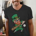 Leprechaun Baseball St Patricks Day Saint Pattys Men Boys Men's V-Neck T-Shirt