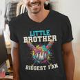 Little Brother Biggest Fan Baseball Cream Drip Crossed Bats Men's V-Neck T-Shirt