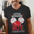 Little Slugger Boy Coming Soon Baby Announcement Baseball Men's V-Neck T-Shirt