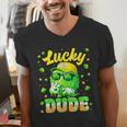 Lucky Dude Drip Baseball Shamrock St Patrick Men Boy Youth Men's V-Neck T-Shirt Lucky Dude Drip Baseball Shamrock St Patrick Men Boy Youth Men's V-Neck T-Shirt