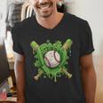 Lucky Shamrock Baseball Gloves Drip St Patrick's Day Boys Men's V-Neck T-Shirt Lucky Shamrock Baseball Gloves Drip St Patrick's Day Boys Men's V-Neck T-Shirt