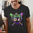 Mardi Gras Baseball Carnival Party Ice Cream Drip Boys Men's V-Neck T-Shirt Mardi Gras Baseball Carnival Party Ice Cream Drip Boys Men's V-Neck T-Shirt