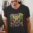 Mardi Gras Baseball Jester Hat New Orleans Men Women Kid Men's V-Neck T-Shirt Mardi Gras Baseball Jester Hat New Orleans Men Women Kid Men's V-Neck T-Shirt