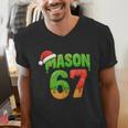 Mason 67 Christmas Ice Cream Drip Meme Six Seven Baseball Men's V-Neck T-Shirt Mason 67 Christmas Ice Cream Drip Meme Six Seven Baseball Men's V-Neck T-Shirt