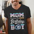 Mom Of The Birthday Boy Baseball Ice Cream Drip Matching Men's V-Neck T-Shirt Mom Of The Birthday Boy Baseball Ice Cream Drip Matching Men's V-Neck T-Shirt