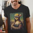 Mona Lisa Baseball Trending Aesthetic Streetwear Men's V-Neck T-Shirt