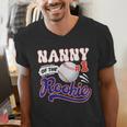 Nanny Rookie Of Year 1st Birthday Baseball Theme Matching Men's V-Neck T-Shirt
