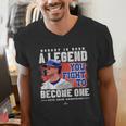 Nobody Is Born A Legend Pete Crow Armstrong Chicago Baseball Men's V-Neck T-Shirt Nobody Is Born A Legend Pete Crow Armstrong Chicago Baseball Men's V-Neck T-Shirt