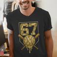 Number 67 Baseball Drip Camo Six Seven Meme Boys Kids Men's V-Neck T-Shirt Number 67 Baseball Drip Camo Six Seven Meme Boys Kids Men's V-Neck T-Shirt