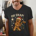Oh Snap Gingerbreadman Christmas Baseball Men's V-Neck T-Shirt Oh Snap Gingerbreadman Christmas Baseball Men's V-Neck T-Shirt