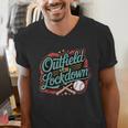 Outfield On Lockdown Baseball Defense Sports Men's V-Neck T-Shirt