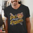 Pat's Pocket Pancakes Baseball Glove Stack Syrup Men's V-Neck T-Shirt Pat's Pocket Pancakes Baseball Glove Stack Syrup Men's V-Neck T-Shirt
