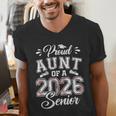 Proud Aunt Of A 2026 Senior Baseball Graduate Men's V-Neck T-Shirt Proud Aunt Of A 2026 Senior Baseball Graduate Men's V-Neck T-Shirt