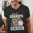 Proud Grandpa Of A 2026 Senior Baseball Graduation Leopard Men's V-Neck T-Shirt Proud Grandpa Of A 2026 Senior Baseball Graduation Leopard Men's V-Neck T-Shirt