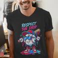 Respect The Drip Baseball Bat Sunglasses Mascot Men's V-Neck T-Shirt Respect The Drip Baseball Bat Sunglasses Mascot Men's V-Neck T-Shirt
