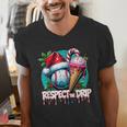 Respect The Drip Baseball Christmas Holiday Men's V-Neck T-Shirt Respect The Drip Baseball Christmas Holiday Men's V-Neck T-Shirt