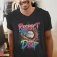 Respect The Drip Baseball Drip Glove Youth Boys Girls Player Men's V-Neck T-Shirt