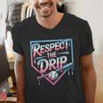 Respect The Drip Baseball Player Men's V-Neck T-Shirt