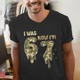 Retro I Was 6 Now I'm 7 Camo 67 Ice Cream Drip Baseball Men's V-Neck T-Shirt