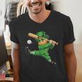 Retro Leprechaun Baseball St Patricks Day Sport Men Boy Kids Men's V-Neck T-Shirt Retro Leprechaun Baseball St Patricks Day Sport Men Boy Kids Men's V-Neck T-Shirt