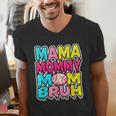 Retro Mama Mommy Mom Bruh Baseball Women Girls Men's V-Neck T-Shirt Retro Mama Mommy Mom Bruh Baseball Women Girls Men's V-Neck T-Shirt