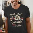 Retro Quote Just a Bit Outside Baseball Vintage Men's V-Neck T-Shirt Retro Quote Just a Bit Outside Baseball Vintage Men's V-Neck T-Shirt