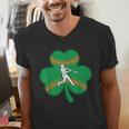Retro Shamrock Baseball St Patricks Day Men Women Boys Girls Men's V-Neck T-Shirt