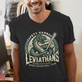 Safety Harbor Leviathans Retro Baseball Monster Men's V-Neck T-Shirt Safety Harbor Leviathans Retro Baseball Monster Men's V-Neck T-Shirt